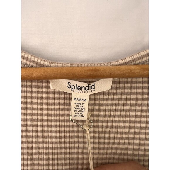 Splendid Selena Stripe Short Sleeve Tee Medium Ribbed Basic Capsule Minimalist - Picture 9 of 10